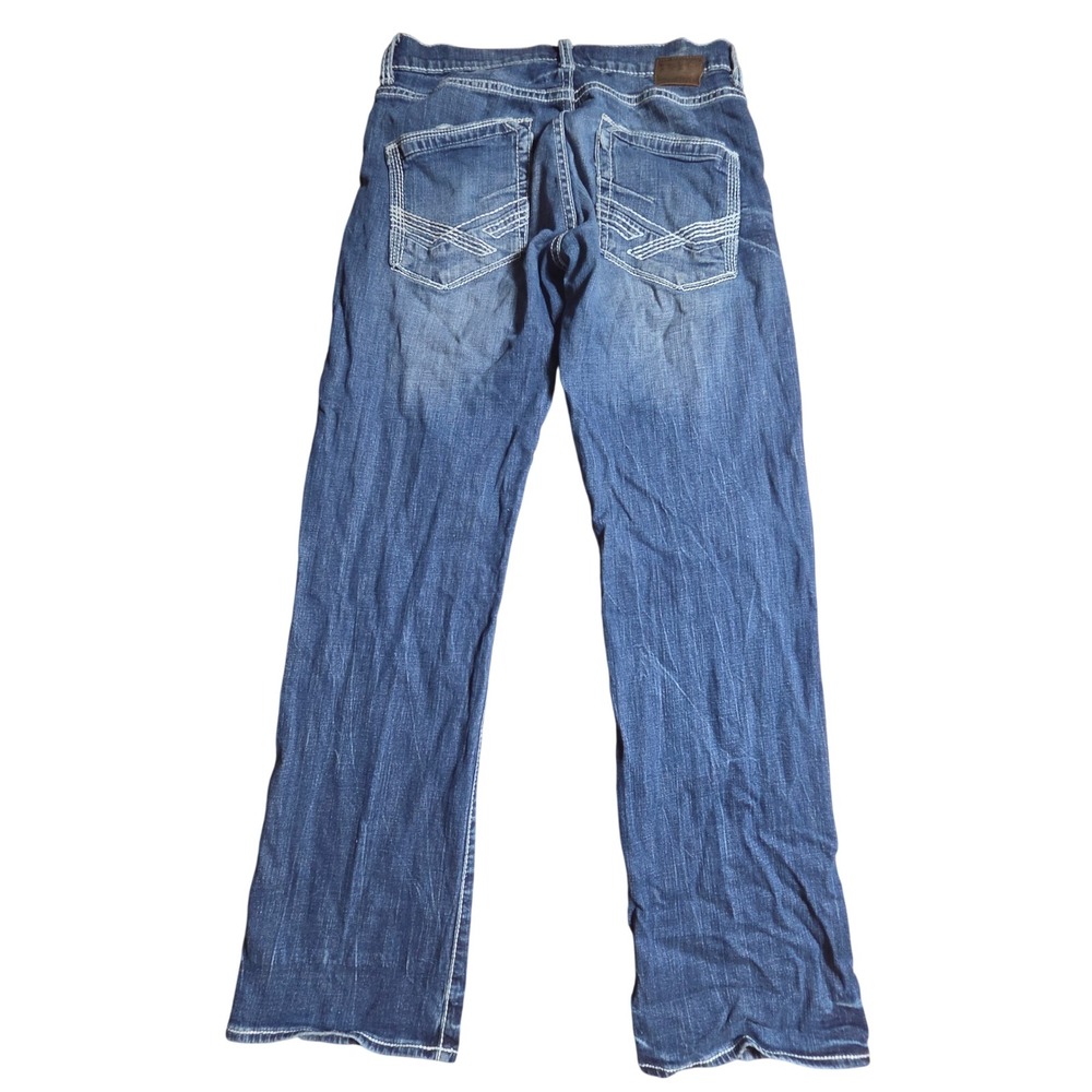BKE Buckle Jake Straight Leg Jeans 29R/33 Contrast Stitch Medium Wash Western